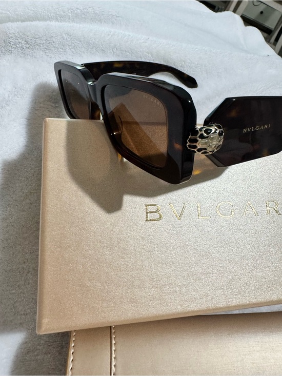 Bulgari Brown Rectangular Women\'s Sunglasses with Dark Lenses main image 7